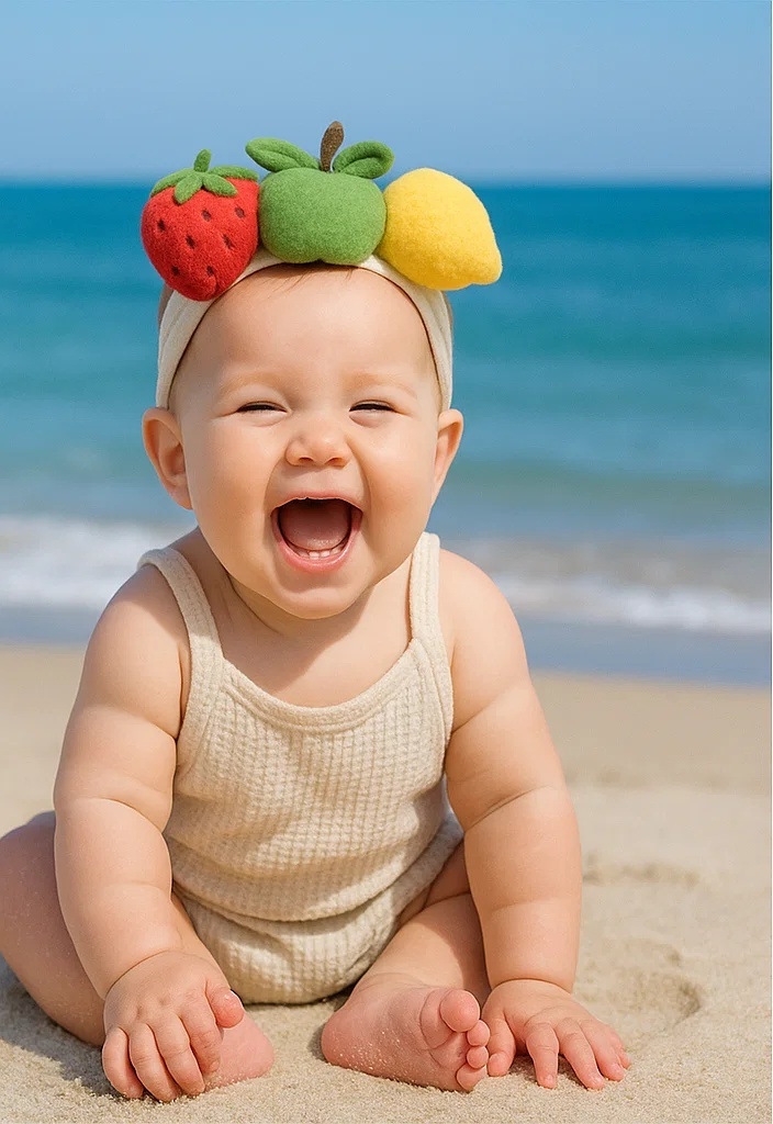 Strawberry, Green Apple, and Kumquat Plush Baby Headband